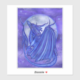 Pegatina dragón de resplandor lunar de Renee Lavoie