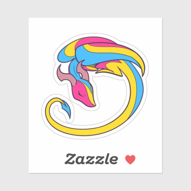 Pegatina Dragón del Orgullo Pan (Hoja)