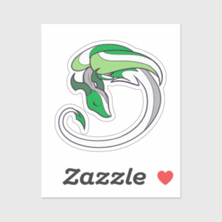 Pegatina Dragón del orgullo romántico