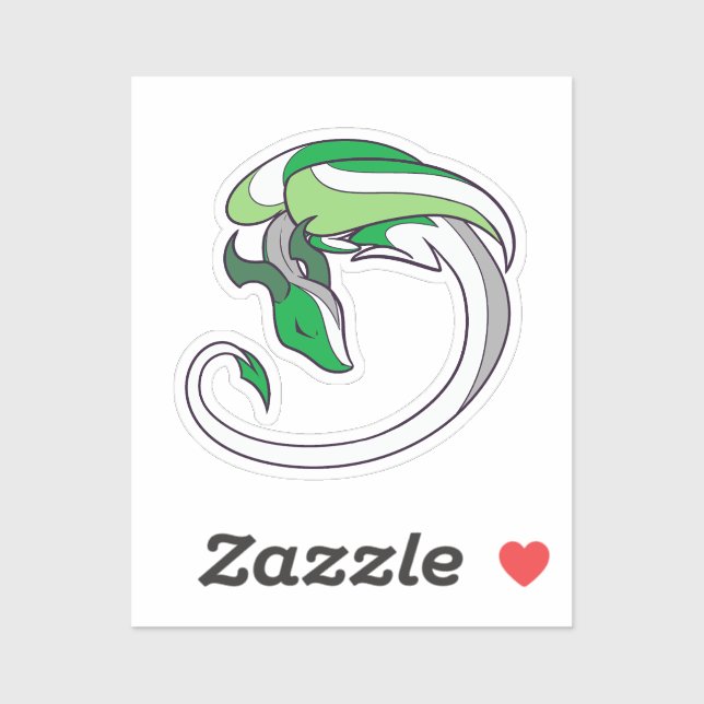 Pegatina Dragón del orgullo romántico (Hoja)