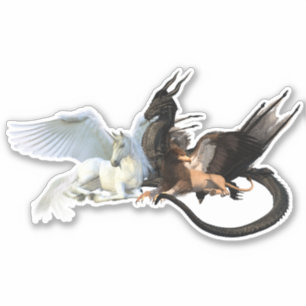 Pegatina Dragon Griffin Unicorn Pegasus