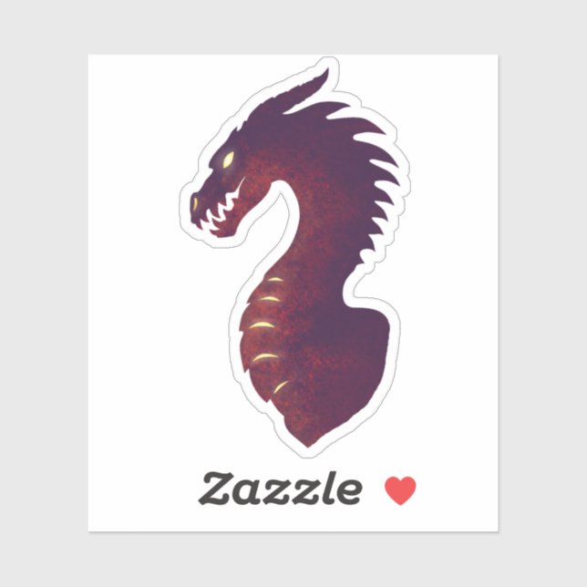 Pegatina Dragón medieval (Hoja)