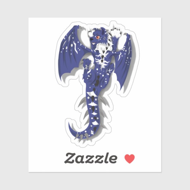 Pegatina Dragón monstruo (Hoja)