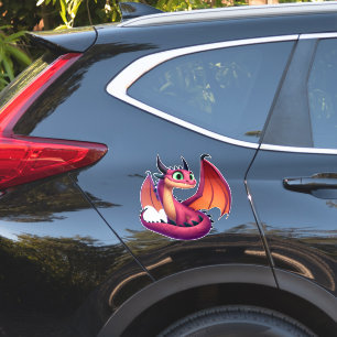 Pegatina Dragón personalizado morado/rojo