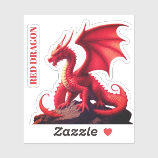PEGATINA DRAGÓN ROJO (Hoja)