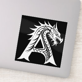 Pegatina Dragon Styled Letter A, Dragon Alphabet, Monogram