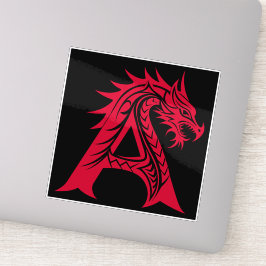 Pegatina Dragon Styled Letter A, Dragon Alphabet, Monogram