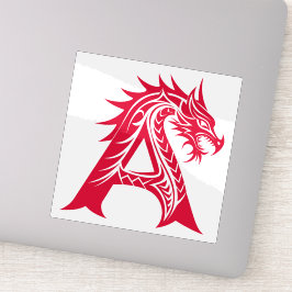 Pegatina Dragon Styled Letter A, Dragon Alphabet, Monogram
