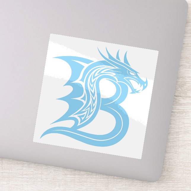 Pegatina Dragon Styled Letter B, Dragon Alphabet, Monogram (Detalle)