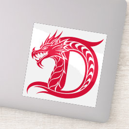 Pegatina Dragon Styled Letter D, Dragon Alphabet, Monogram