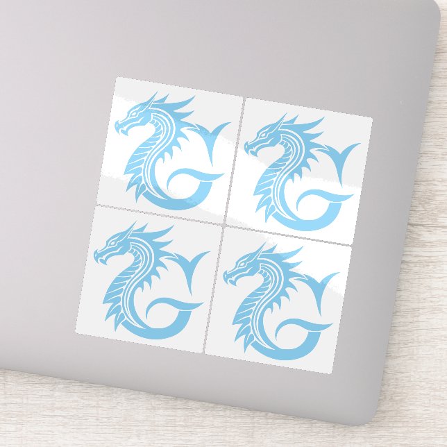 Pegatina Dragon Styled Letter G, Dragon Alphabet, Monogram (Detalle)