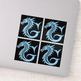 Pegatina Dragon Styled Letter G, Dragon Alphabet, Monogram