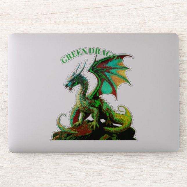 PEGATINA DRAGÓN VERDE (Ordenador)