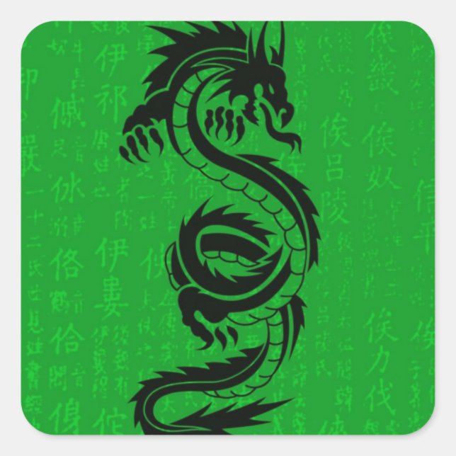 Pegatina Dragón Verde (Anverso)