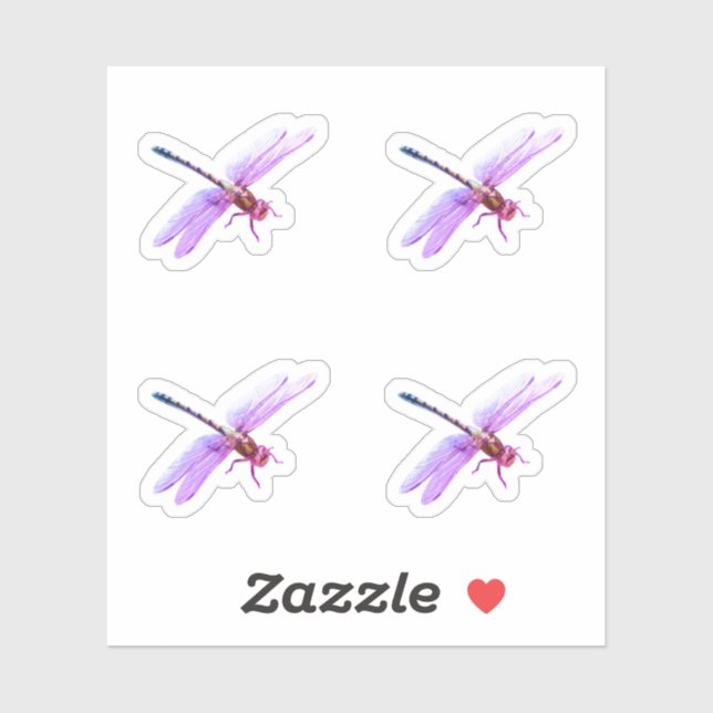 Pegatina Dragonflies púrpura (Hoja)