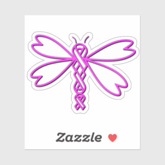 Pegatina Dragonfly con cintas para el cáncer