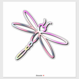 Pegatina Dragonfly con la cabeza del corazón