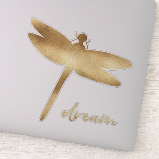 Pegatina Dragonfly Gold Dream (Detalle)
