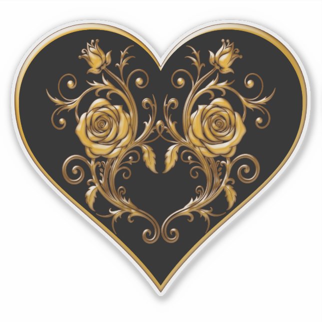 Pegatina Dramático y elegante Rosa de oro (Anverso)