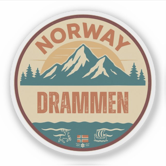 Pegatina Drammen, Noruega Noruega (Anverso)
