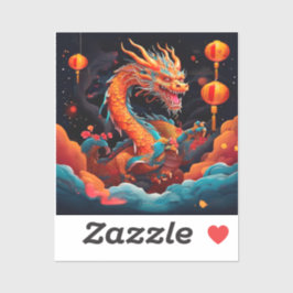 Pegatina Dramón colorido de Año Nuevo chino