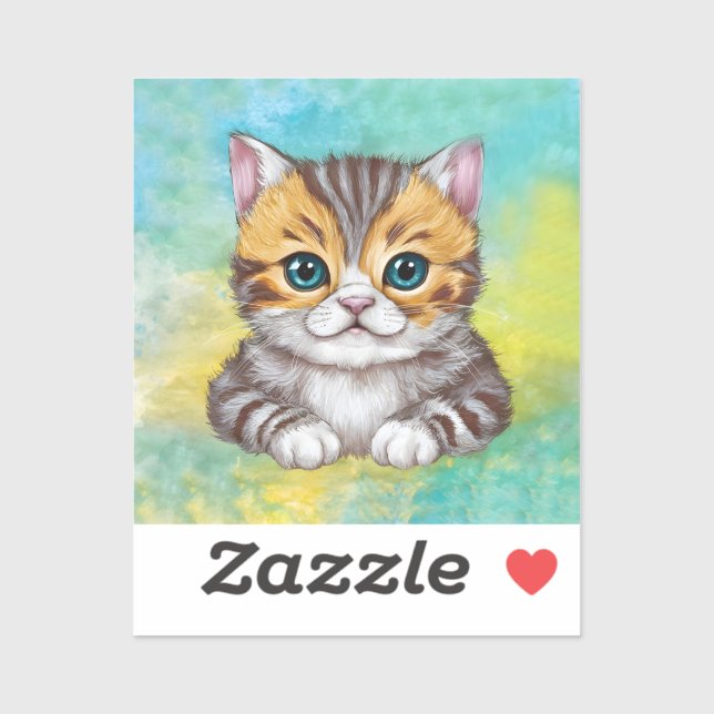 Pegatina Drawing Cat (Hoja)