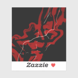 Pegatina Dreams and Nightmares Abstract Red Black Fluid Art