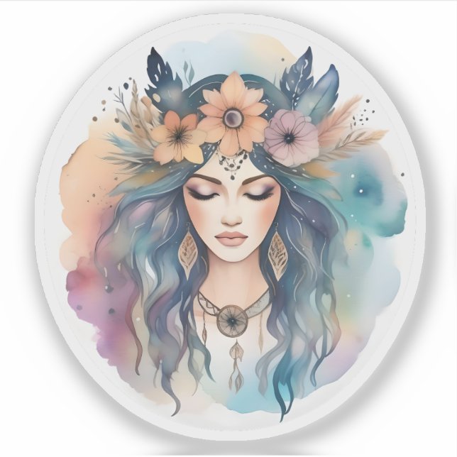 Pegatina Dreamweaver: Belleza etérea en flor (Anverso)