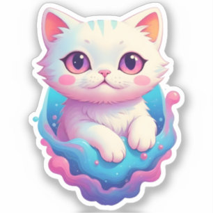 Pegatina Dreamy Kitty en Pastel Paradise