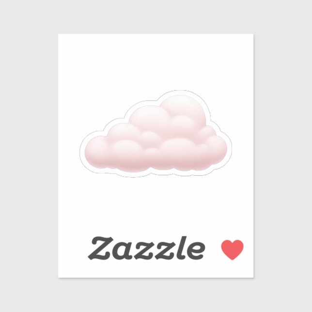 Pegatina Dreamy Pastel Aesthetic Soft Pink Cloud Emoji Art (Hoja)