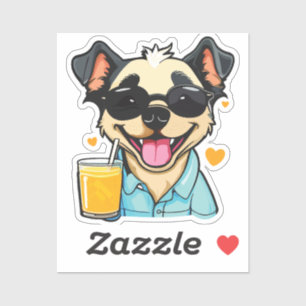Pegatina drink-loving dog