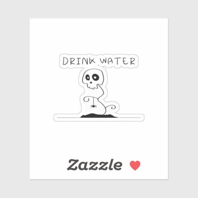 Pegatina Drink Water - Eat Drink And Be Scary Retro Classic (Hoja)