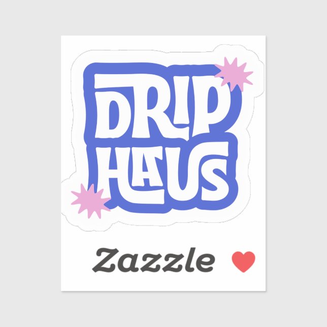 Pegatina Drip Haus – Logotipo Retro Divertido (Hoja)