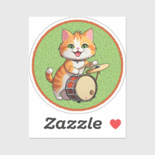 Pegatina drummer cat