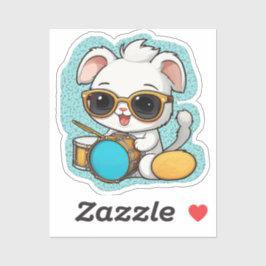 Pegatina drummer dog