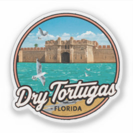 Pegatina Dry Tortugas Florida Viajes Antiguos