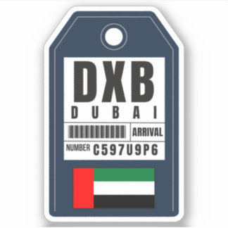 Pegatina Dubai Boarding Pass - Emiratos Árabes Unidos DXB