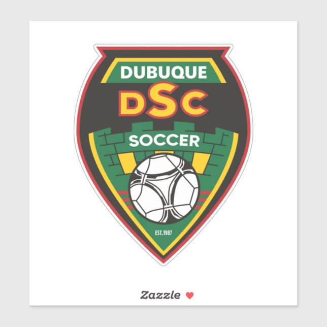 Pegatina Dubuque Soccer Club Car Decal (Hoja)