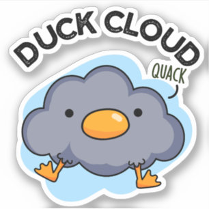 Pegatina Duck Cloud Funny Weather Pun
