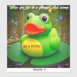 Pegatina Duck Frog Swamp Custom-Cut Vinyl Sticker