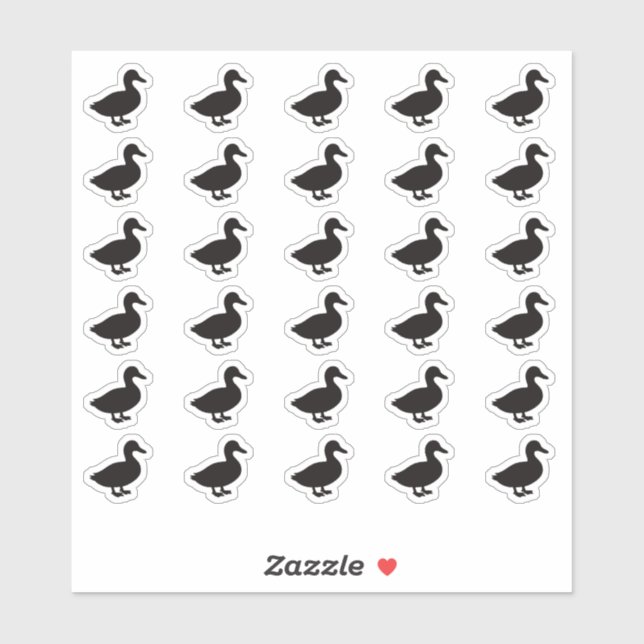 Pegatina Duck Wedding Place Card Food Meal Menu Choice (Hoja)