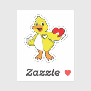 Pegatina Duck with Heart
