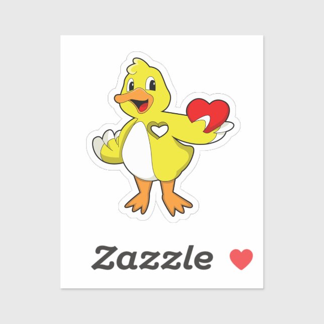 Pegatina Duck with Heart (Hoja)