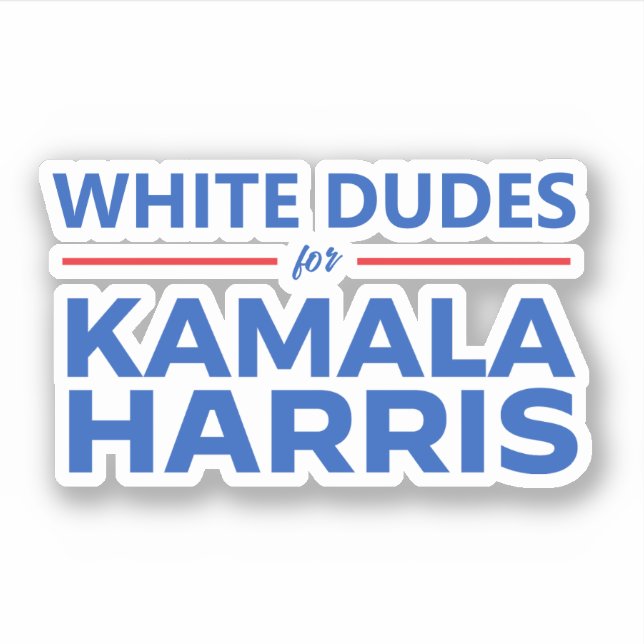 Pegatina Dudas blancas para Kamala Harris (Anverso)
