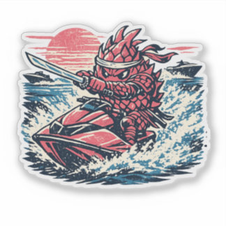 Pegatina Duelista de Jet Ski de Fruta de Dragón — Carrera d
