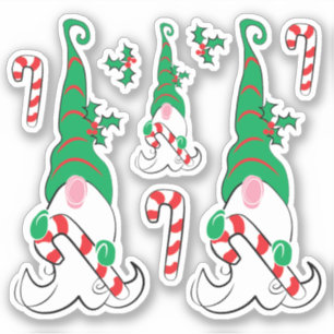 Pegatina Duende gnomo Navidad vacaciones 