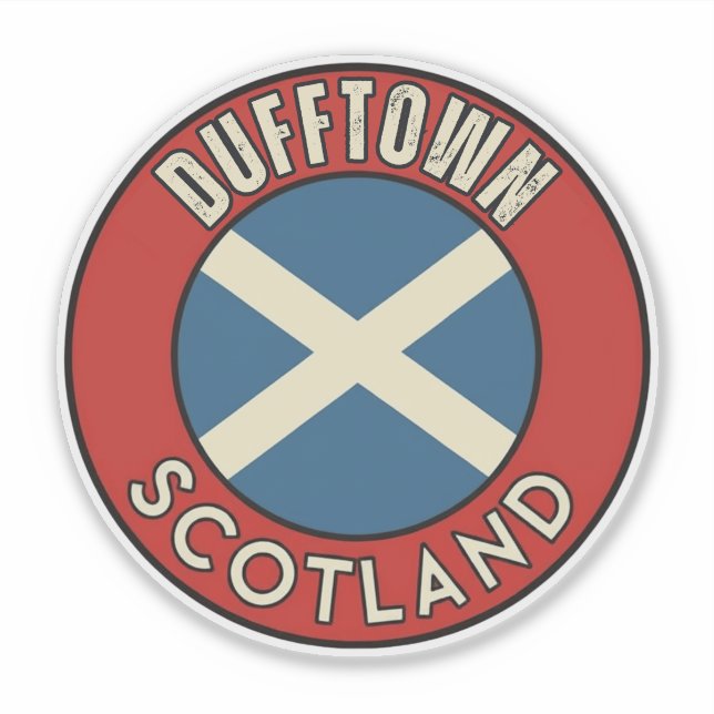 Pegatina Dufftown, Escocia (Anverso)
