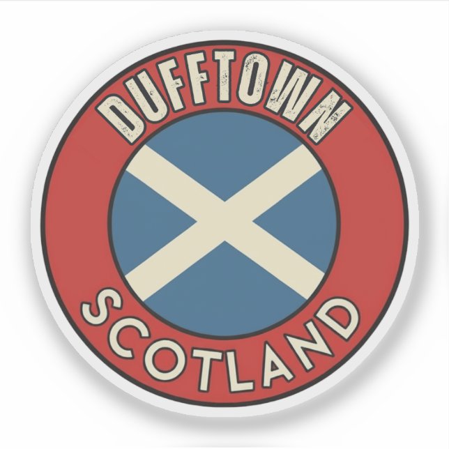 Pegatina Dufftown, Escocia (Anverso)