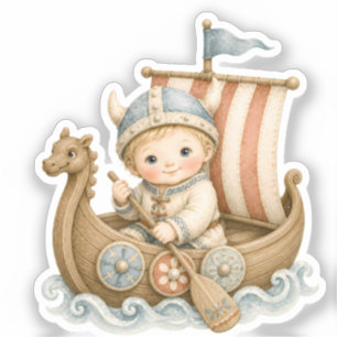 Pegatina Dulce Baby Shower de Pequeño Vikingo