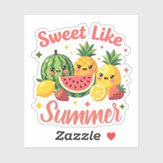 Pegatina Dulce Como Amigos De Frutas Kawaii De Verano